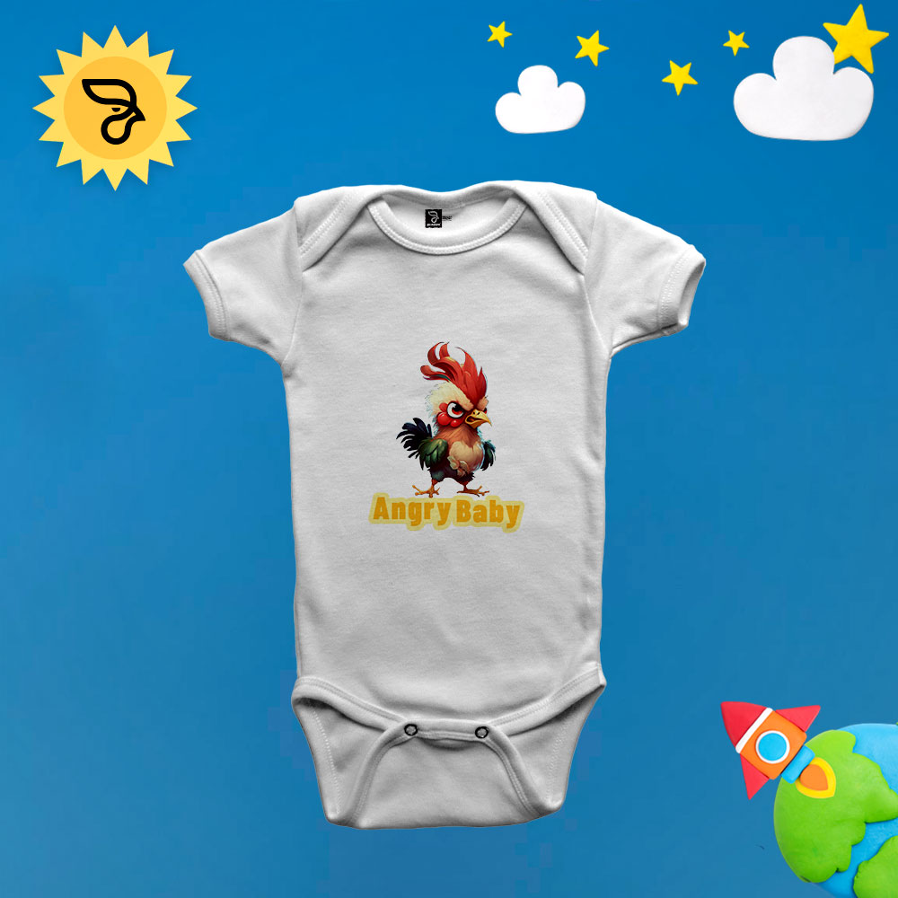 Body 100% algodão Rooster Angry Baby
