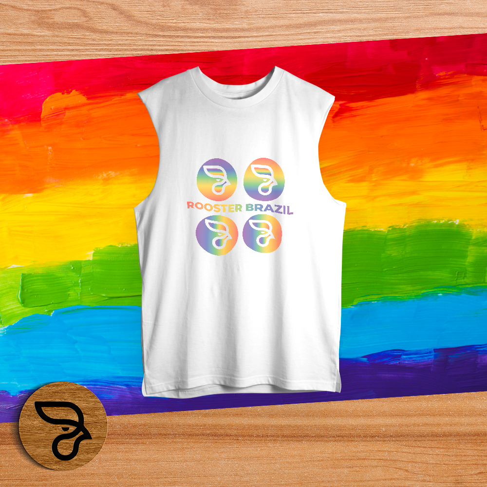 regata cavada 100% algodão LGBTQIA+ FOUR ROOSTER - Imagem 3