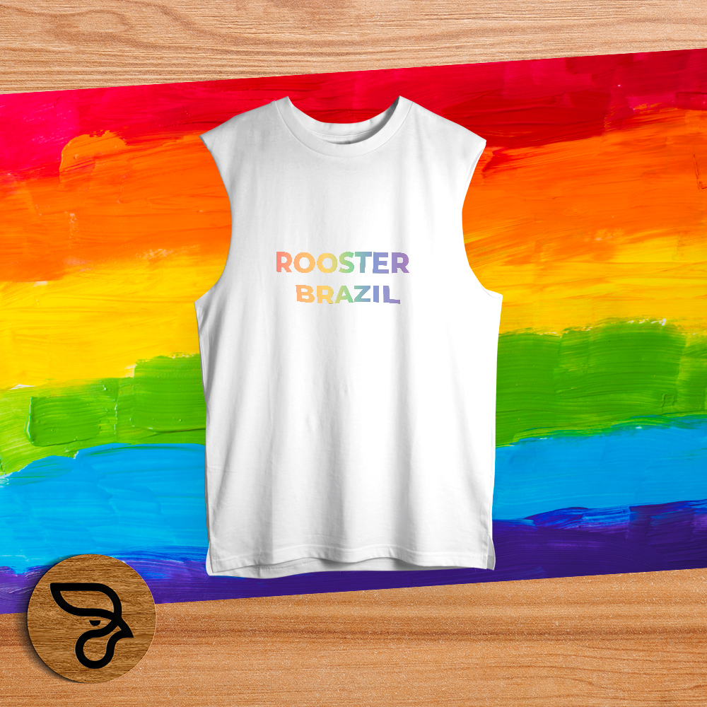 regata cavada 100% algodão LGBTQIA+ ROOSTER BRAZIL
