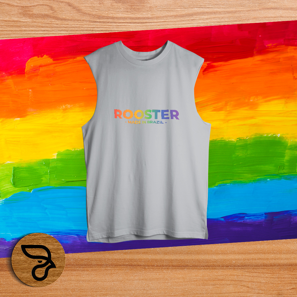 regata cavada 100% algodão LGBTQIA+ ROOSTER MADE IN BRAZIL