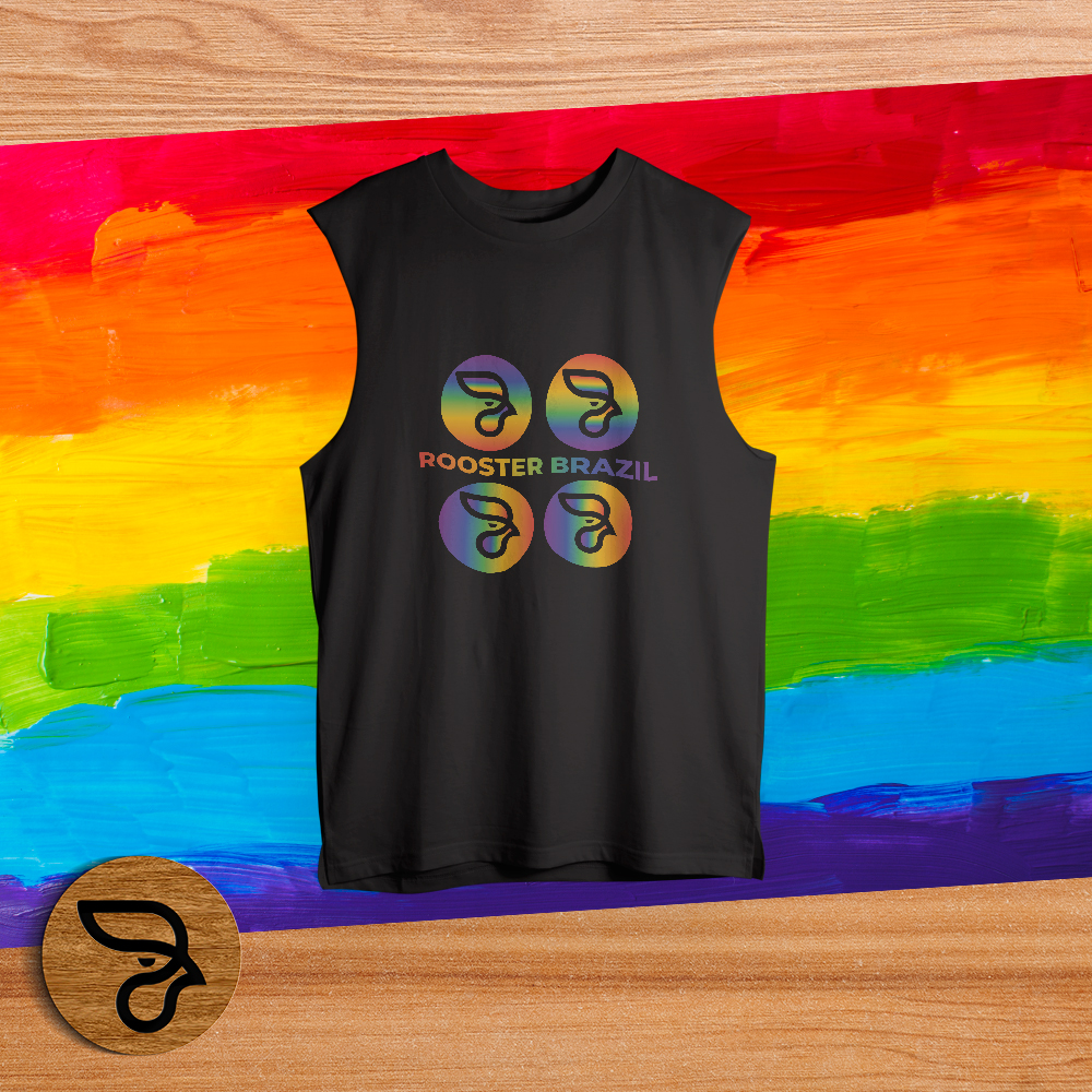 regata cavada 100% algodão LGBTQIA+ FOUR ROOSTER