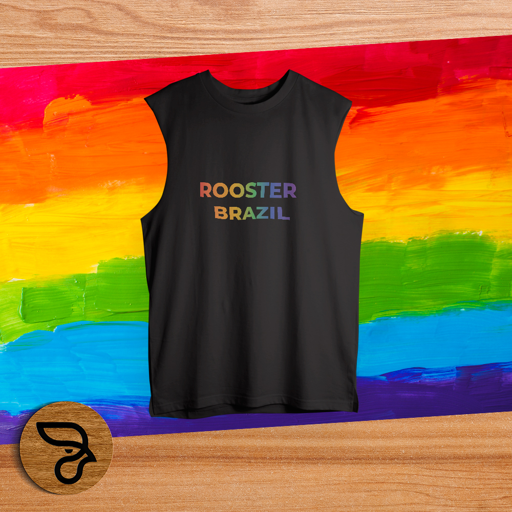 regata cavada 100% algodão LGBTQIA+ ROOSTER BRAZIL - Imagem 2