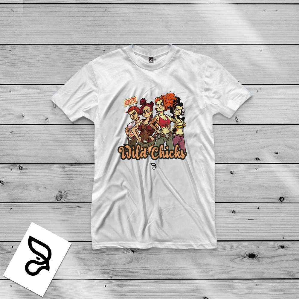 Camisa 100% algodão WILD CHICKS ROOSTER