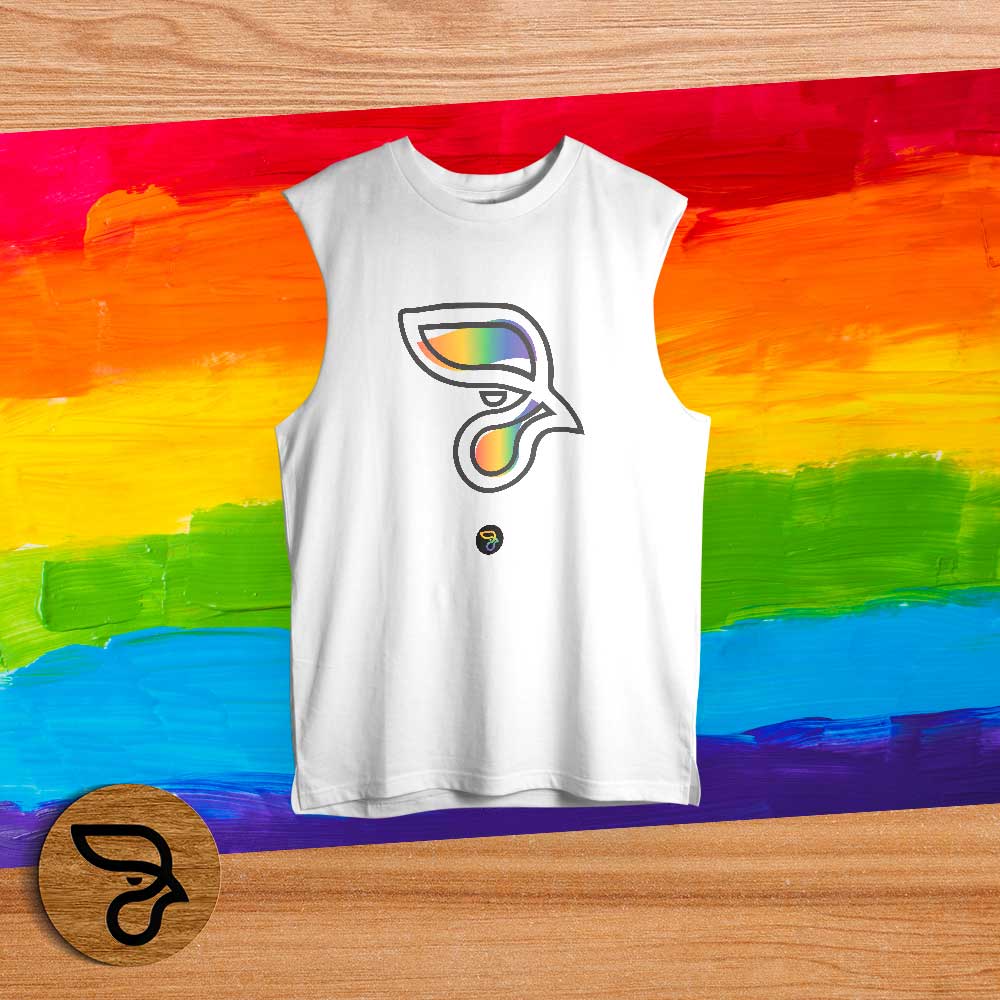 regata cavada 100% algodão LGBTQIA+ RAINBOW ROOSTER - Imagem 3