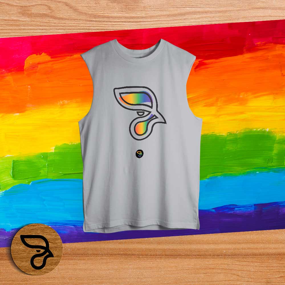 regata cavada 100% algodão LGBTQIA+ RAINBOW ROOSTER